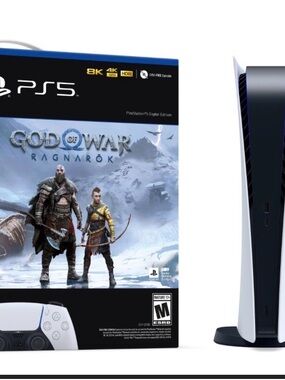 Sony 5 Digital Edition Console with God of War Ragnarök - White/Black